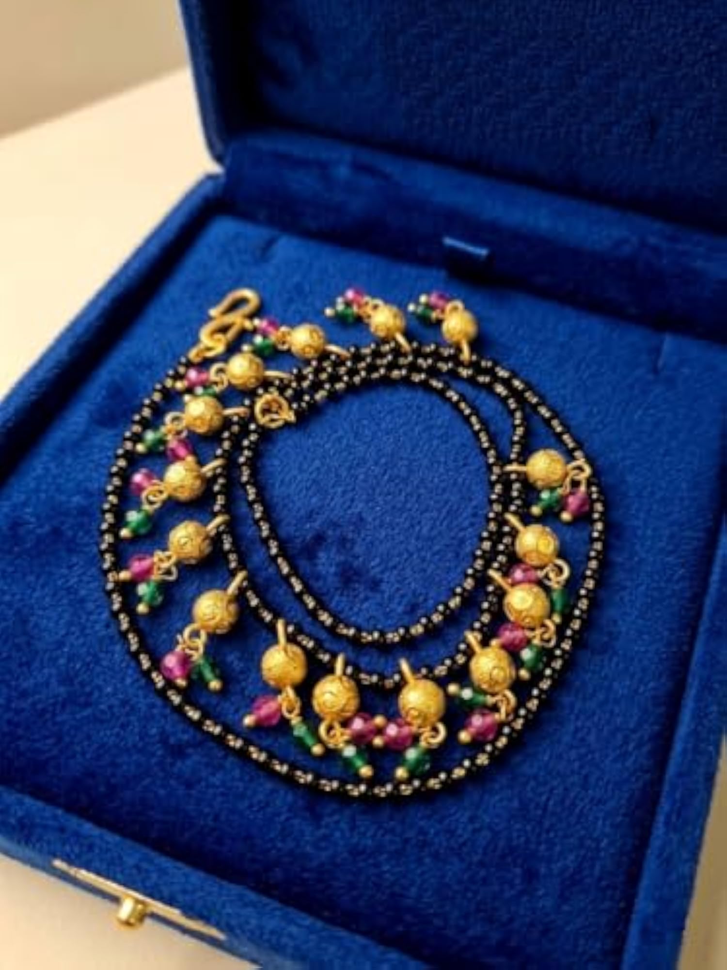 Women's Marble Mangalsutra Necklace, Elegant Design